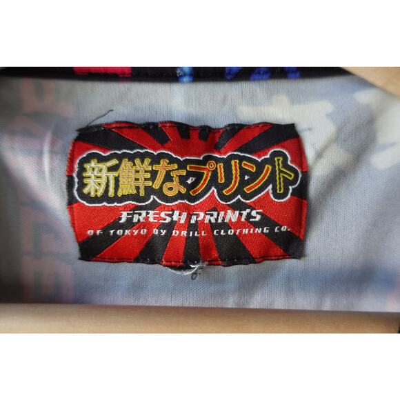 Fresh Prints Shirt Mens 5XL Black Neon Tokyo Print Oversized Savage Street Pop - Picture 2 of 7